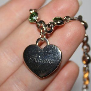 Beautiful silver and peridot bolo style bracelet Adriana one size